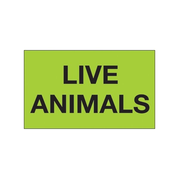 Bsc Preferred 3 x 5'' - ''Live Animals'' Fluorescent Green Labels BUY00024014 - main